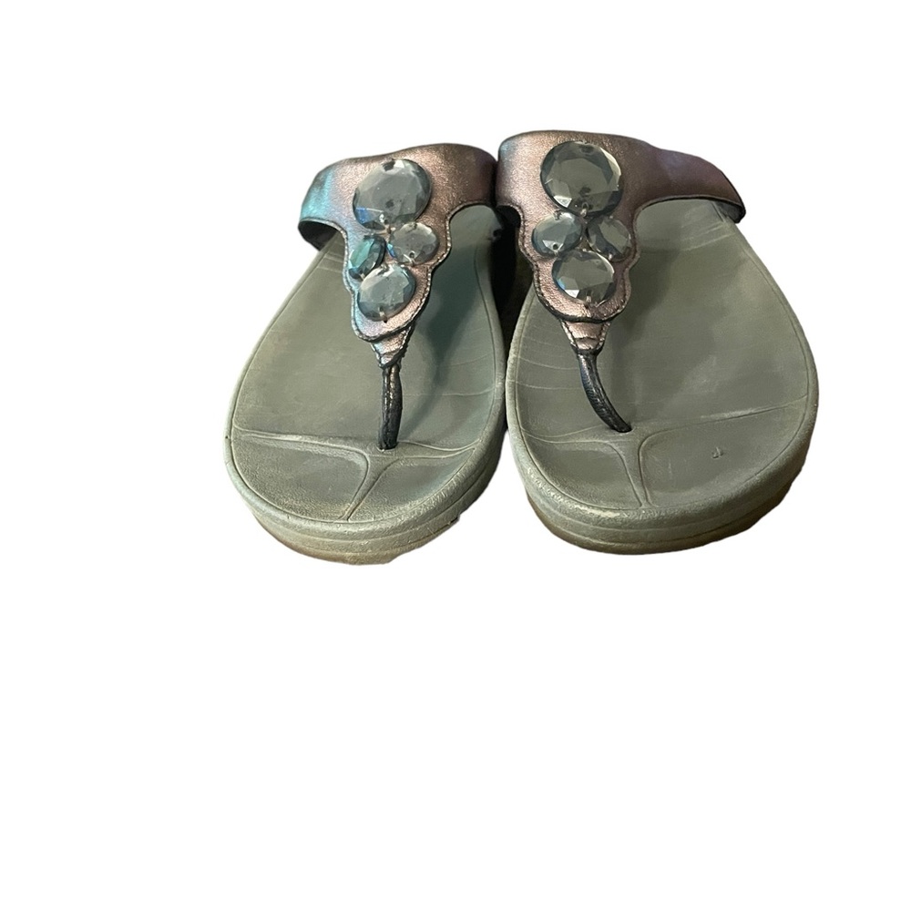 Fitflop Thong Sandals Brown with Bling Size 7 - Picture 2 of 9